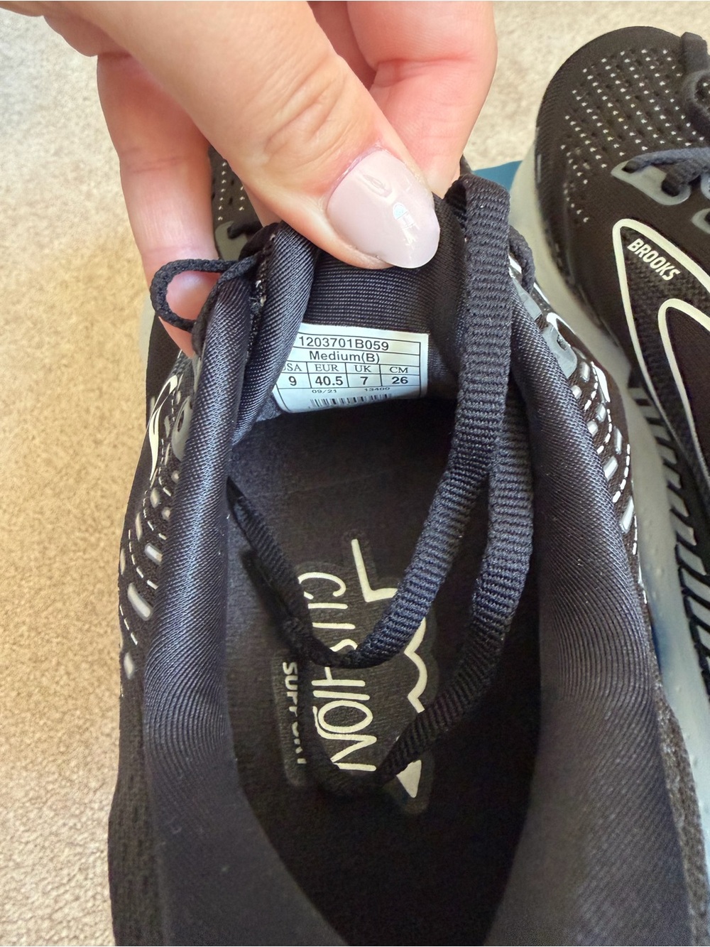 Brooks Black and White Women's Glycerin Running Sneakers - Picture 5 of 5